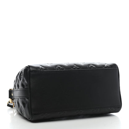 Louis Vuitton Lambskin Embossed Monogram Speedy 22 Bandouliere Black 4 of 8