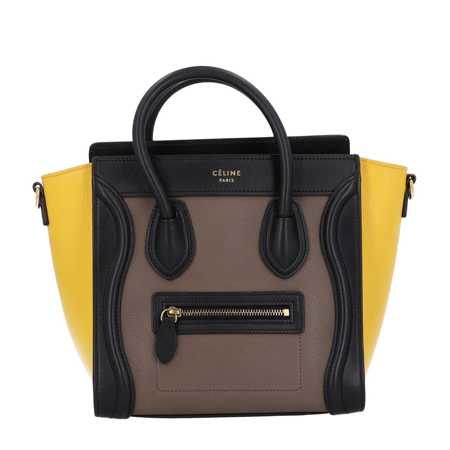 Celine Smooth Drummed Calfskin Tri-Color Nano Luggage Amber 1 of 10