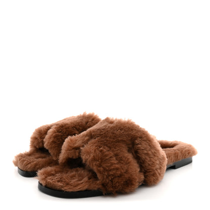 Hermes Woolskin Oran Sandals 41 Gold 4 of 8