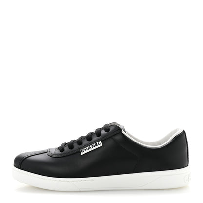 Chanel Calfskin CC Uniform Womens Sneakers 40 Black 1 of 9