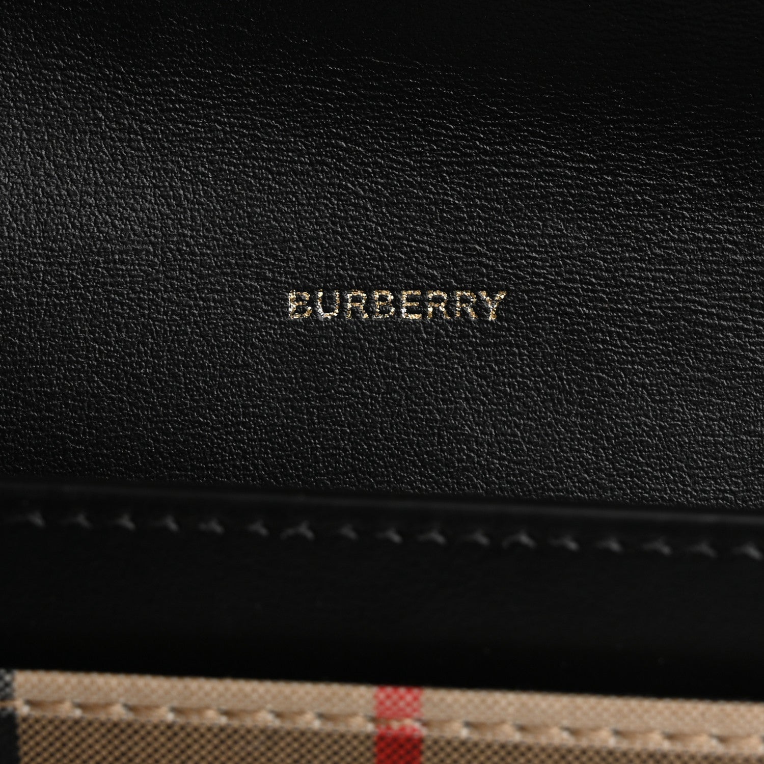 Burberry Vintage Check Grain Calfskin Halton Wallet Black 6 of 10