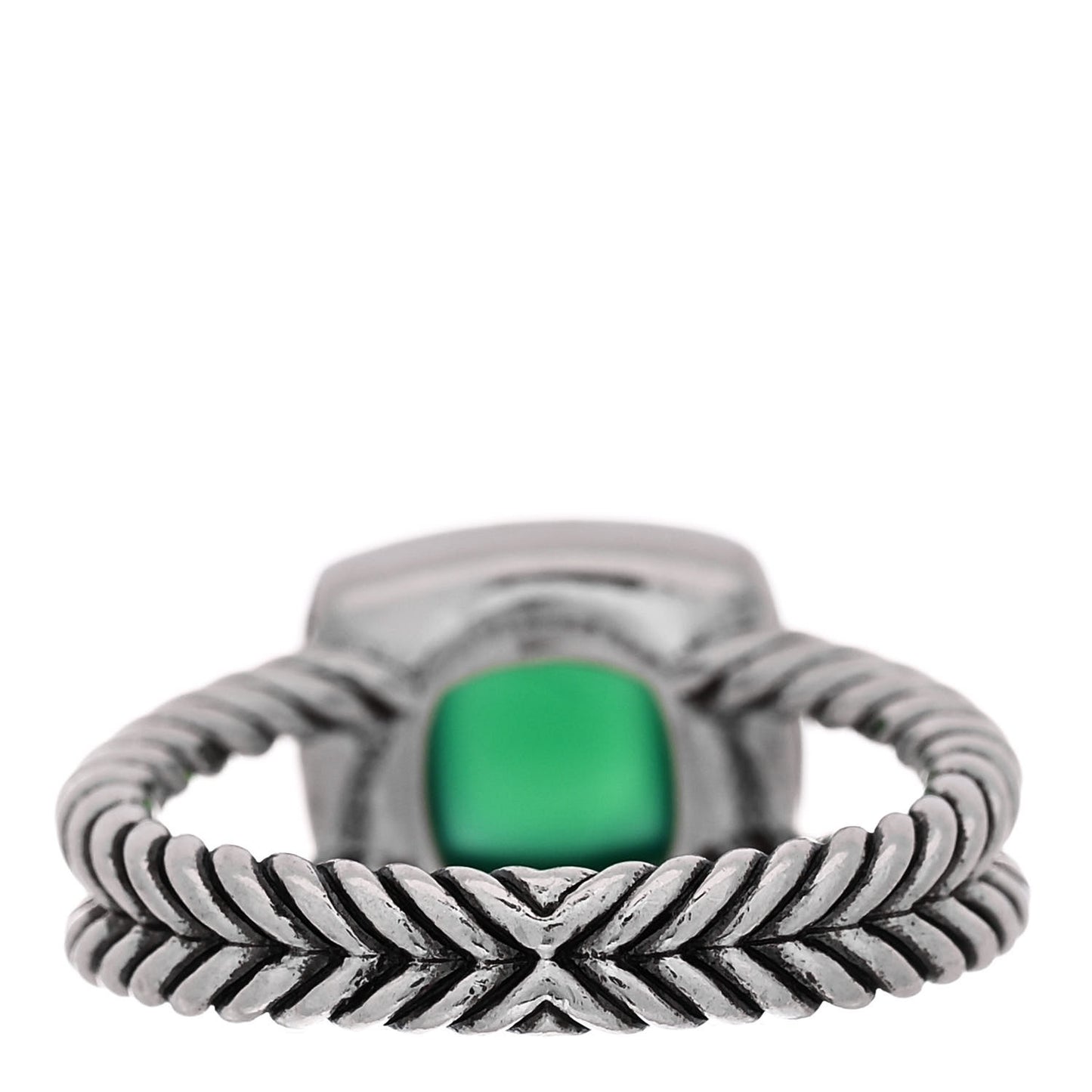 Sterling Silver Diamond Green Onyx 7mm Petite Albion Ring 54 7