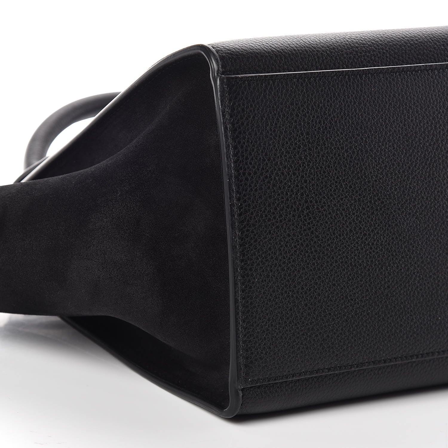 Celine Drummed Calfskin Suede Small Trapeze Black 6 of 9