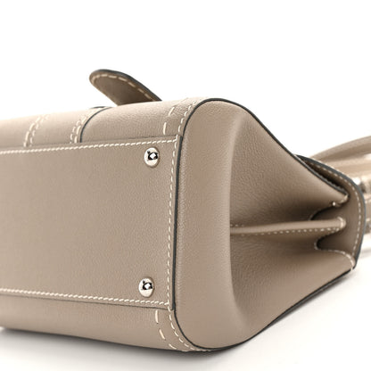 Delvaux Grained Rodeo Calfskin Surpique Mini Brillant Satchel Tourterelle Ivory 10 of 10