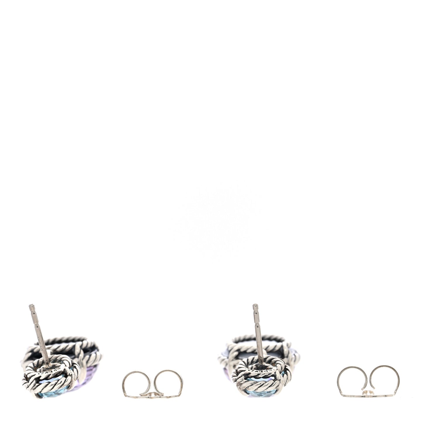Sterling Silver Black Orchid Blue Topaz Chatelaine Drop Earrings