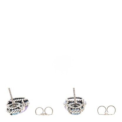 David Yurman Sterling Silver Black Orchid Blue Topaz Chatelaine Drop Earrings 3 of 4