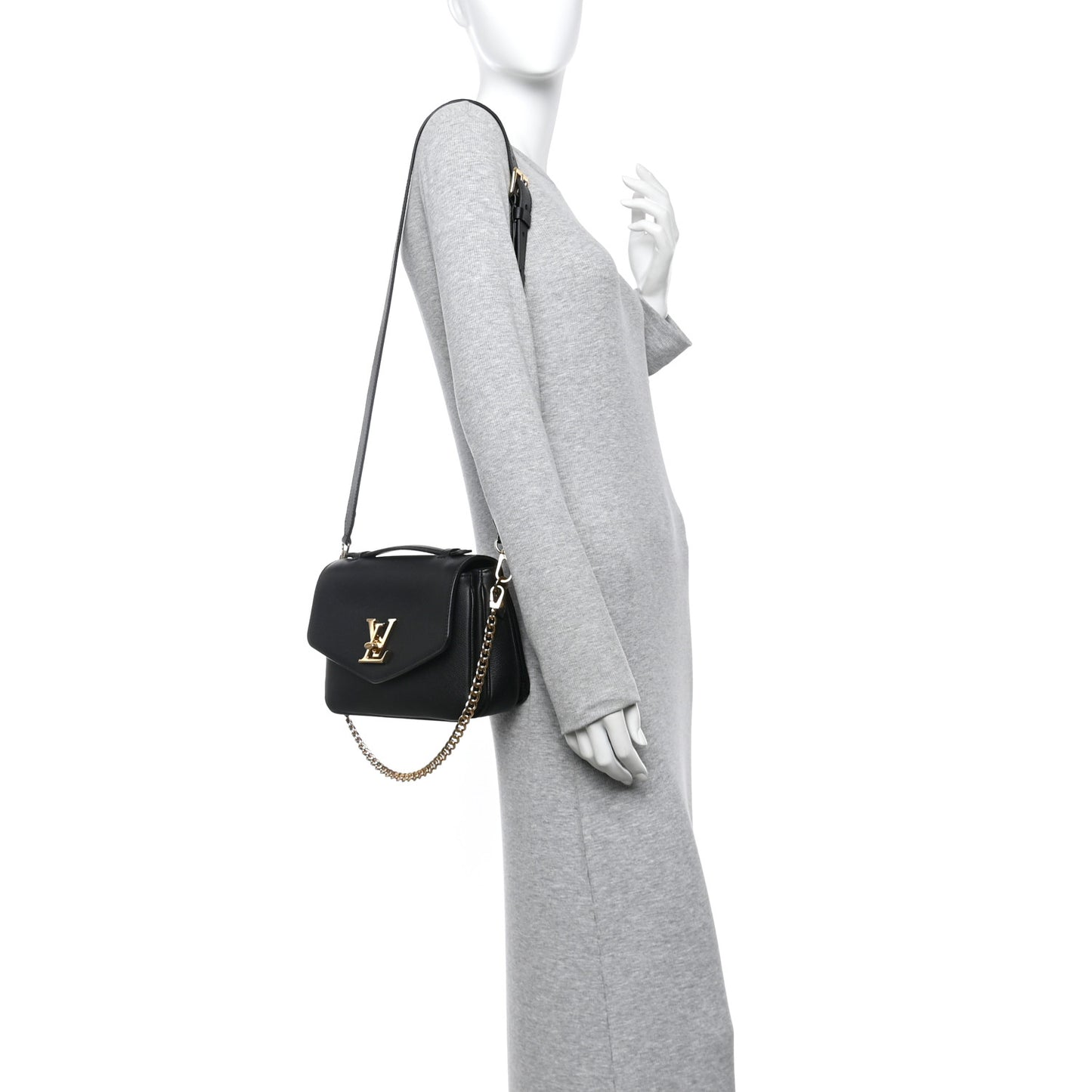 Grained Calfskin Lockme Oxford Black