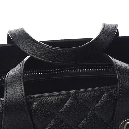 Chanel Grained Calfskin Quilted Large Casual Pocket Tote Black 13 of 13