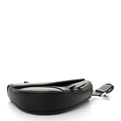 Christian Dior Grained Calfskin Mens Saddle Bag Black 4 of 11