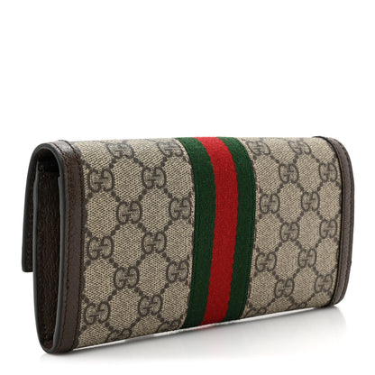 Gucci GG Supreme Monogram Web Ophidia Continental Wallet Brown 3 of 13