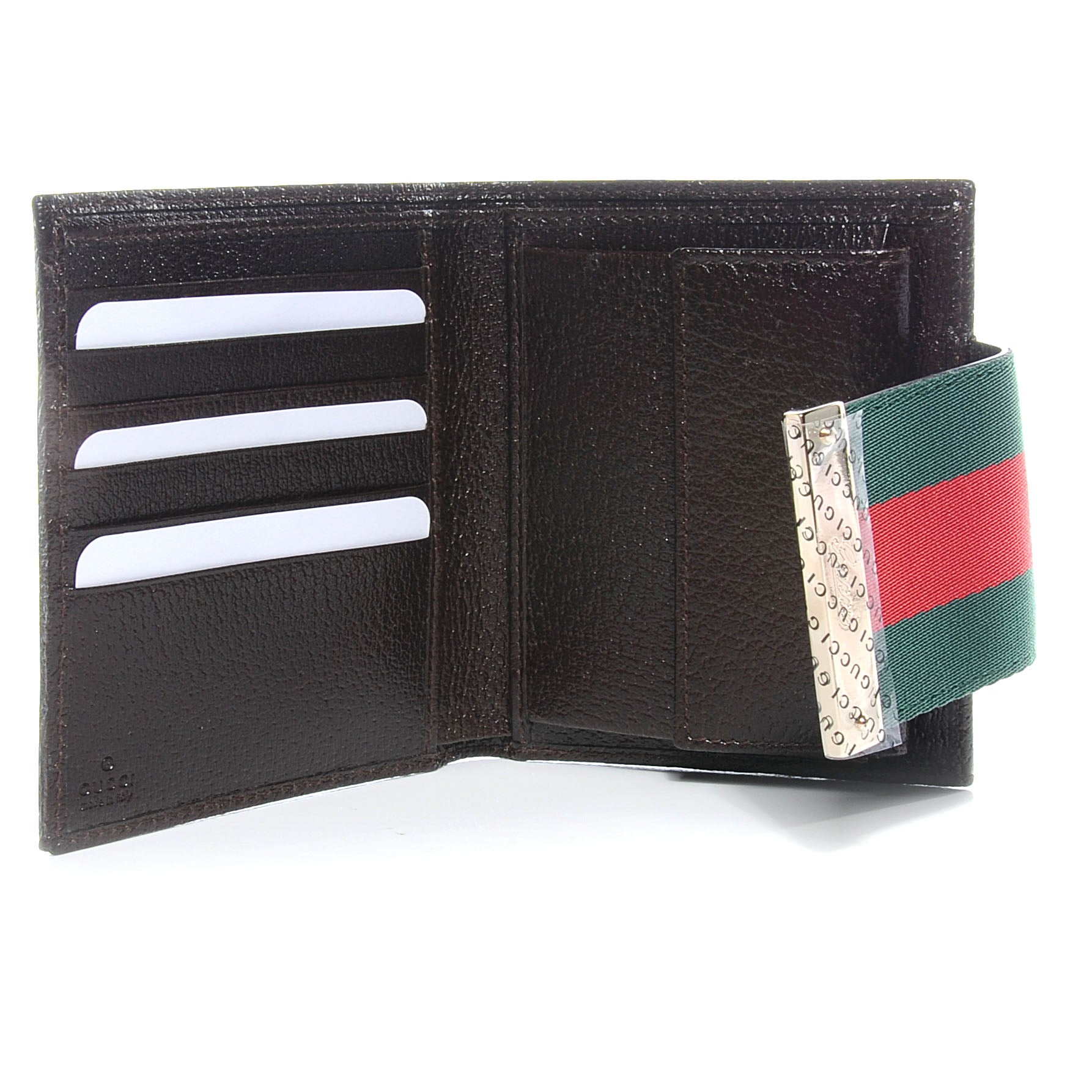 Gucci Monogram Web Ladies Web French Wallet Brown 6 of 8