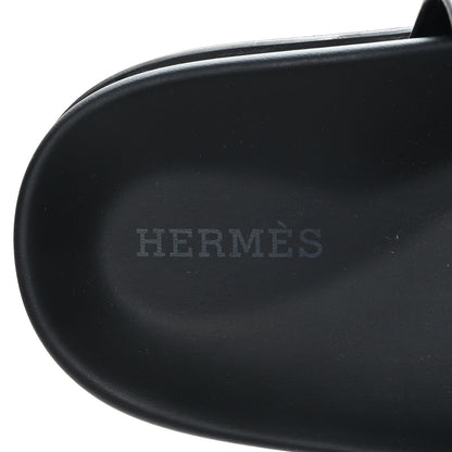 Hermes Calfskin Womens Chypre Sandals 37.5 Black 7 of 9