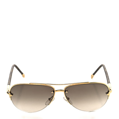 Louis Vuitton Monogram Petite Viola Pilote Aviator Sunglasses Z0571U Brown 2 of 7