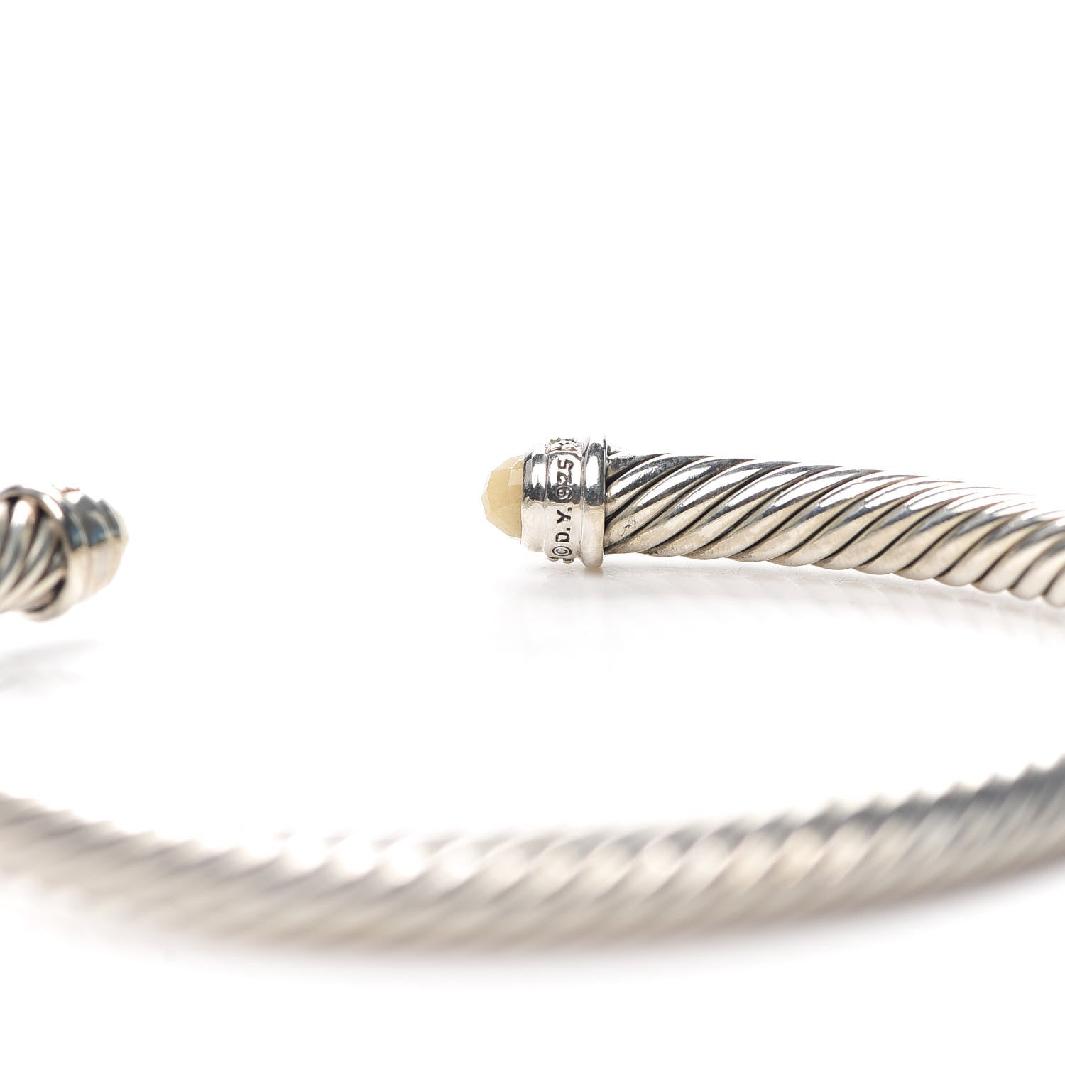 David Yurman Sterling Silver Diamond White Agate 5mm Cable Classics Bracelet 4 of 4