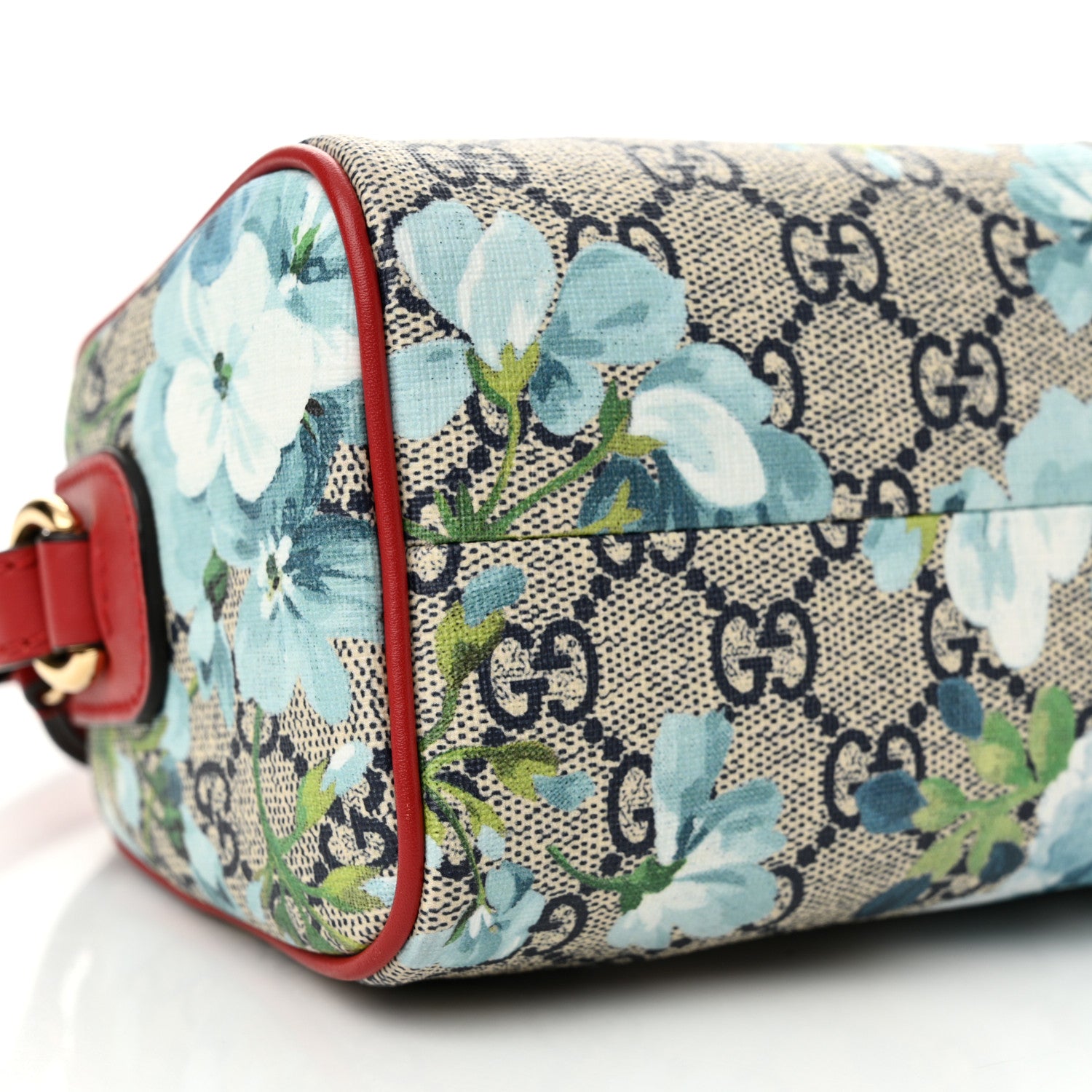 Gucci GG Supreme Monogram Blooms Mini Boston Navy Blue Hibiscus 9 of 13