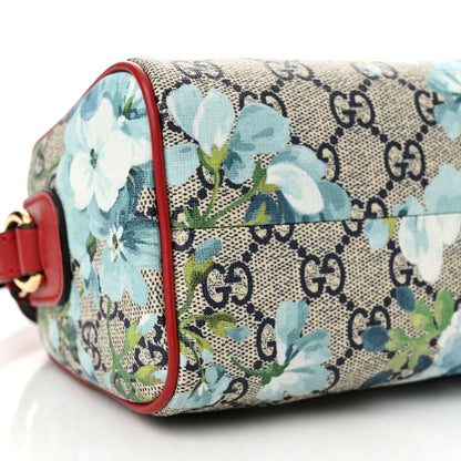 Gucci GG Supreme Monogram Blooms Mini Boston Navy Blue Hibiscus 9 of 13
