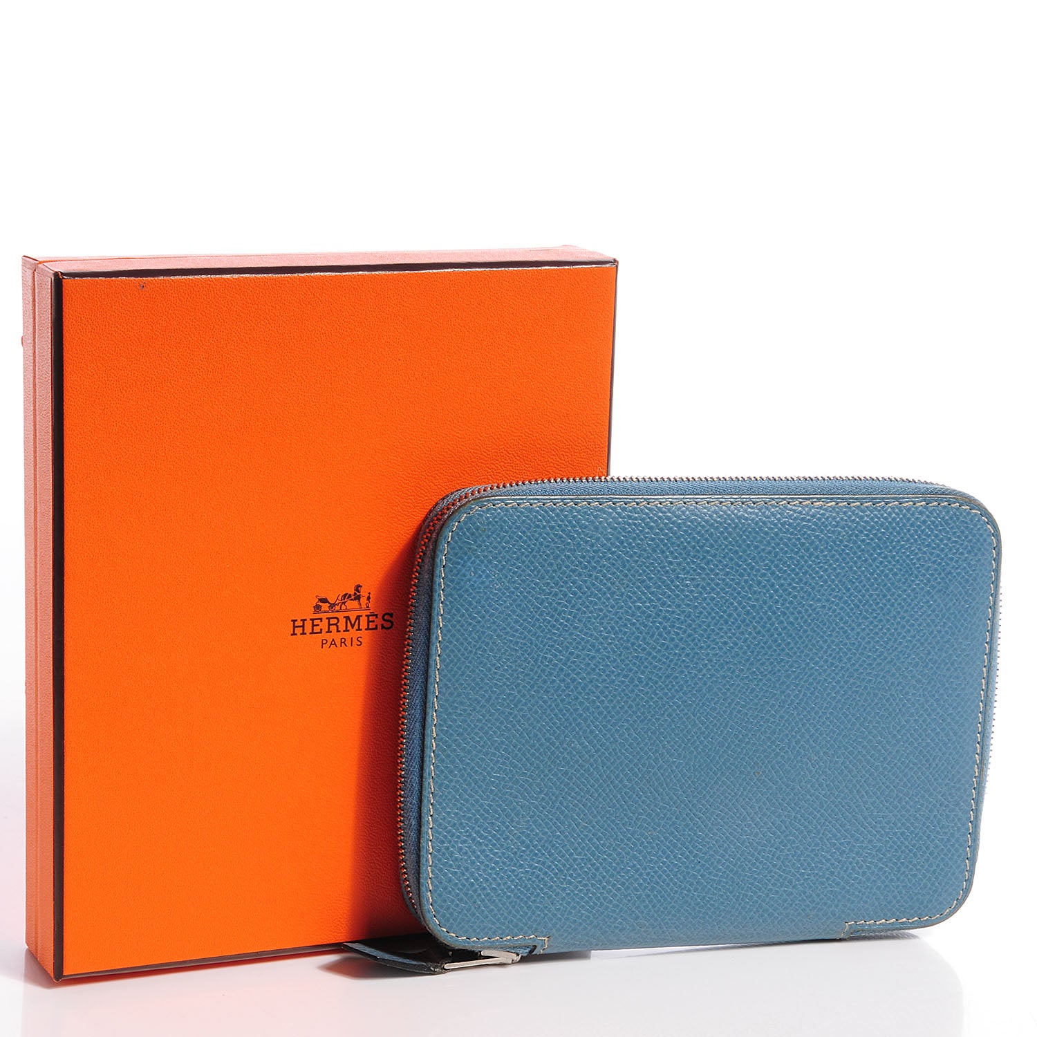 Hermes Epsom Globe Trotter Zip Agenda PM Cover Blue Jean 5 of 8