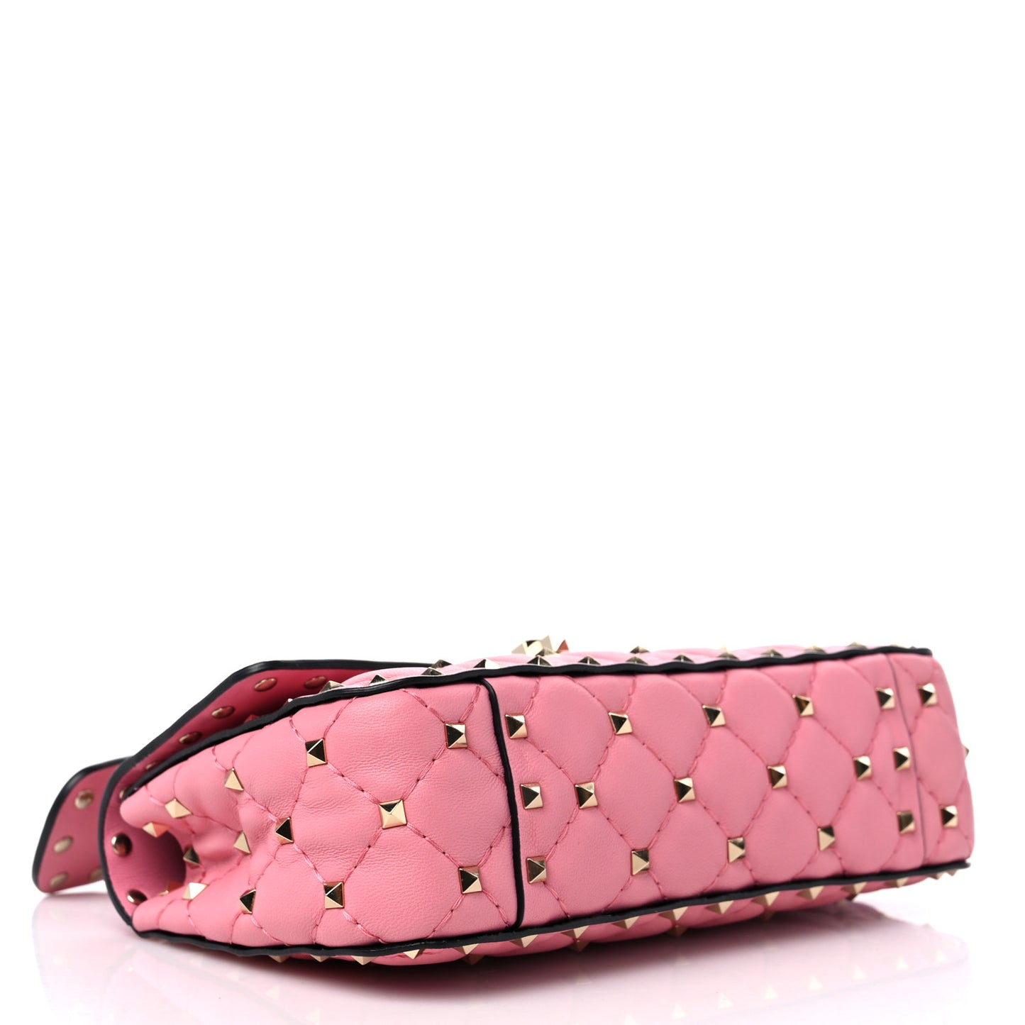 Nappa Small Rockstud Spike Shoulder Bag Candy Rose