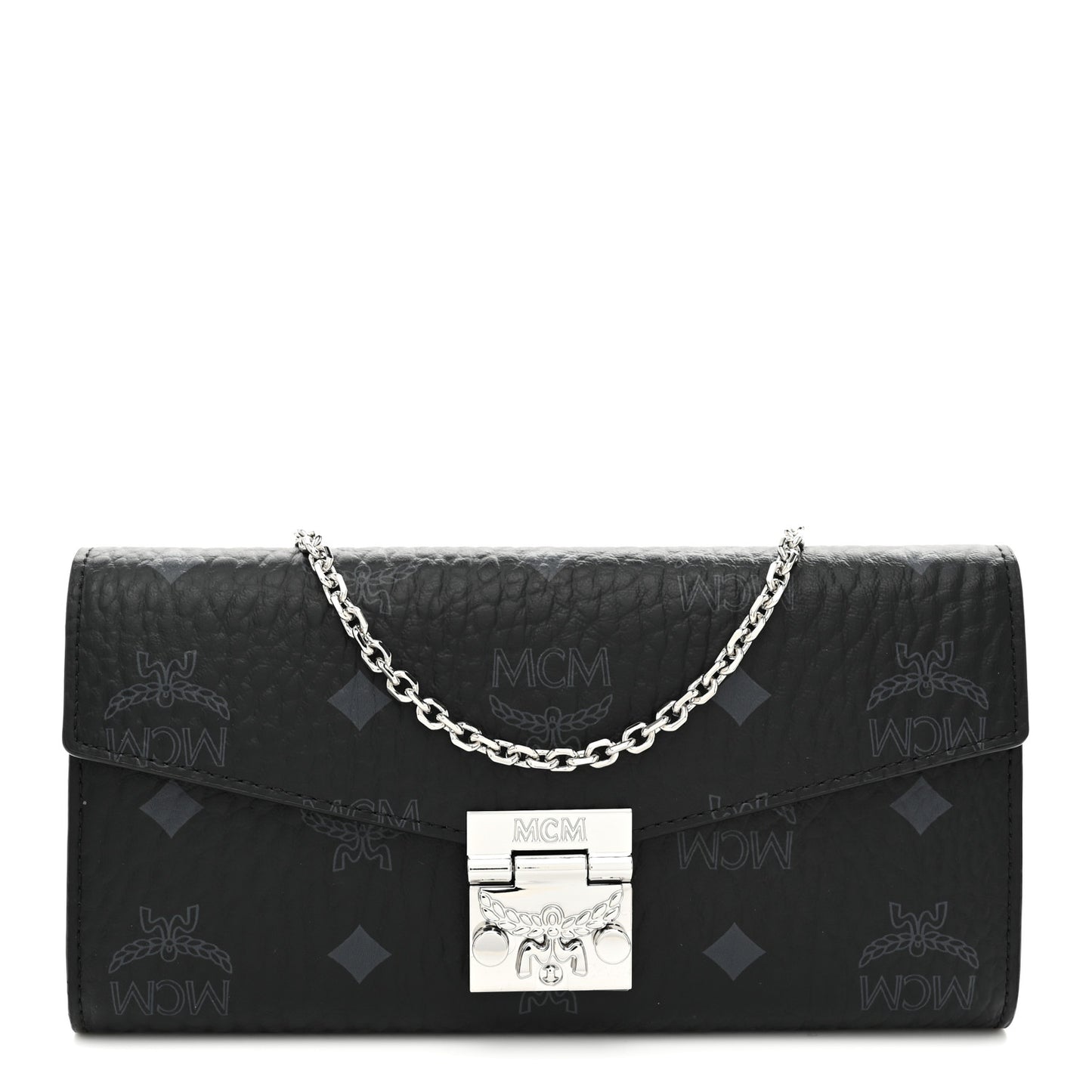 Visetos Large Patricia Wallet On Chain Black