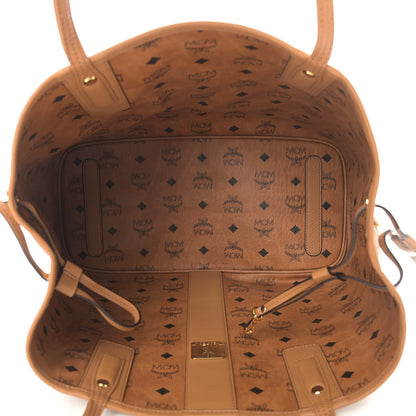 MCM Visetos Medium Liz Reversible Shopper Tote Cognac 10 of 14