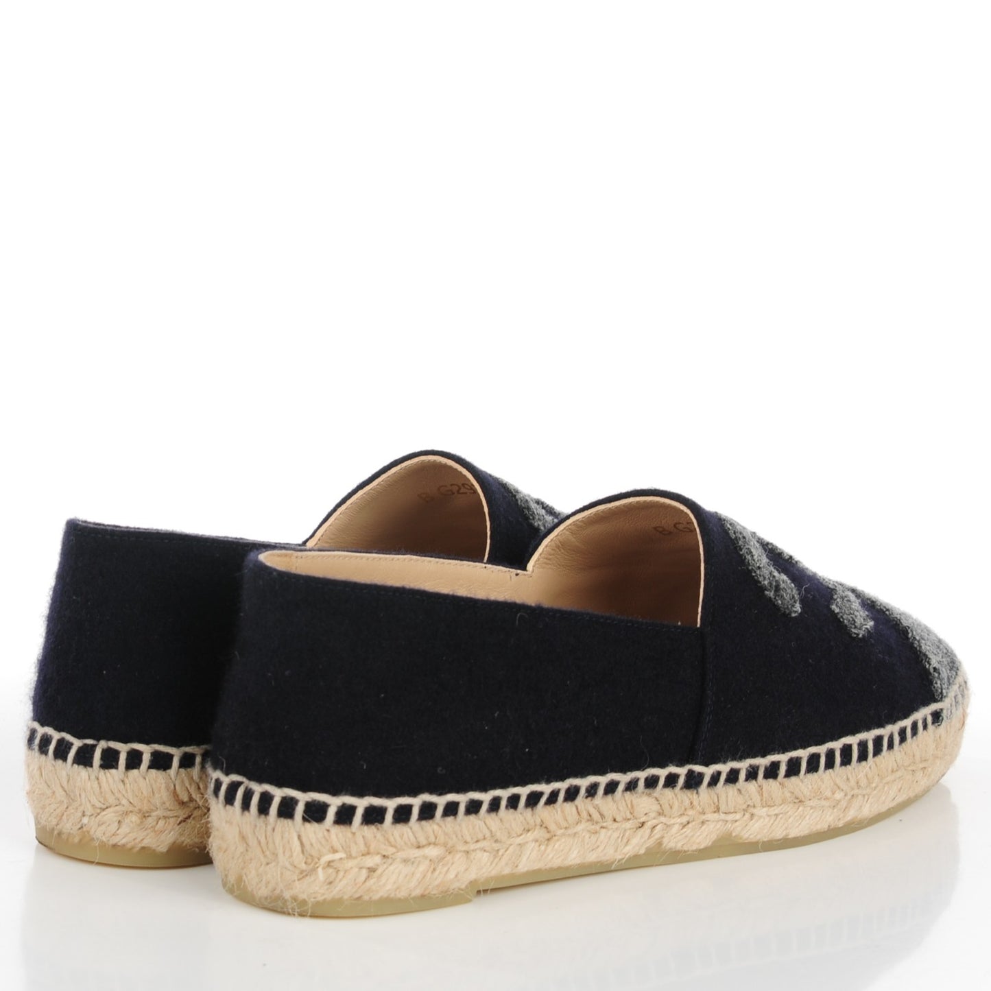 Velvet Tweed CC Espadrilles 38 Navy Grey