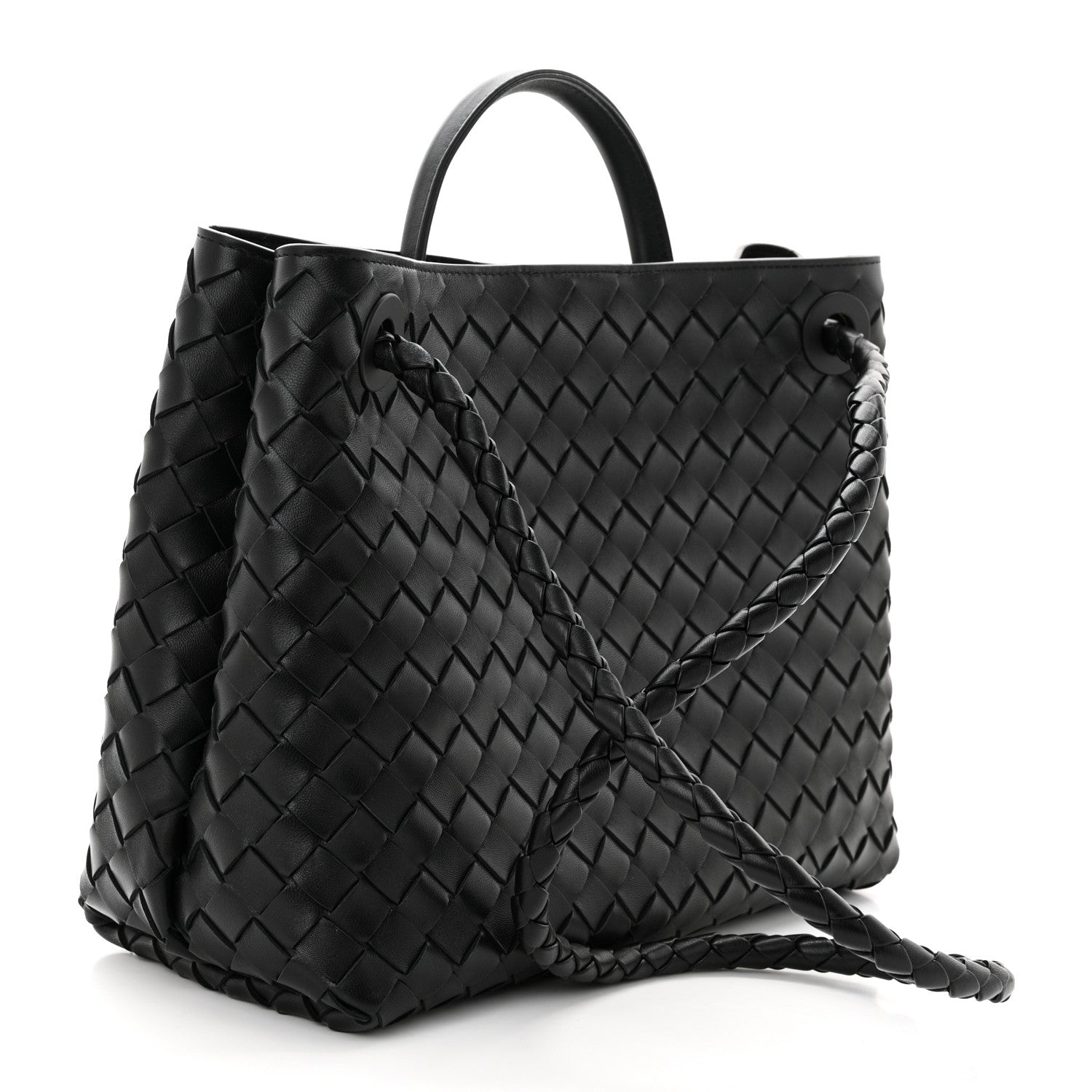 Bottega Veneta Nappa Intrecciato Medium Andiamo Shoulder Bag Black 3 of 9