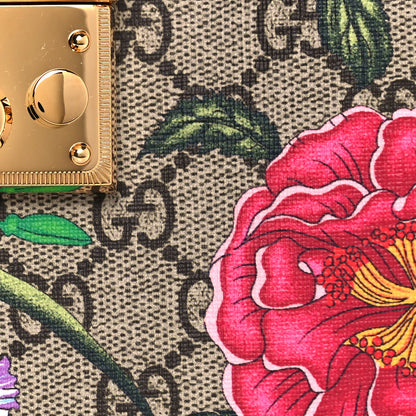 Gucci GG Supreme Monogram Flora Textured Calfskin Small Padlock Tote Beige Ebony Multicolor Mystic White 8 of 10