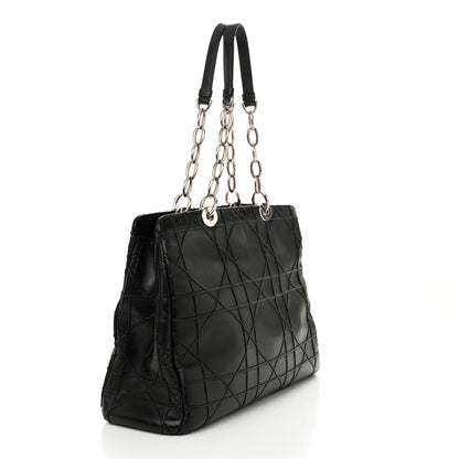 Christian Dior Lambskin Macrocannage Granville Tote Black 3 of 12
