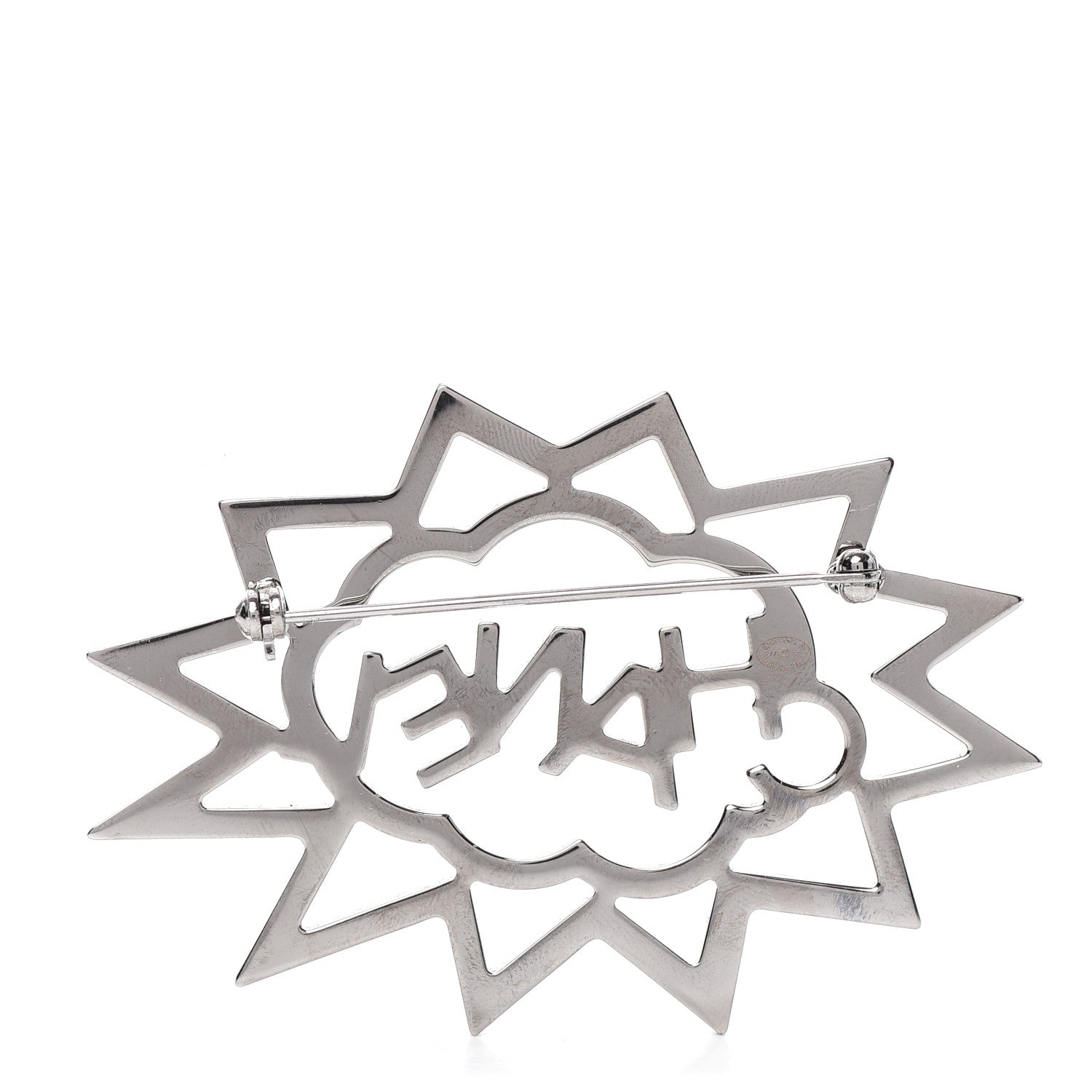 Chanel Ruthenium Crystal CC Brooch Red Yellow 3 of 5