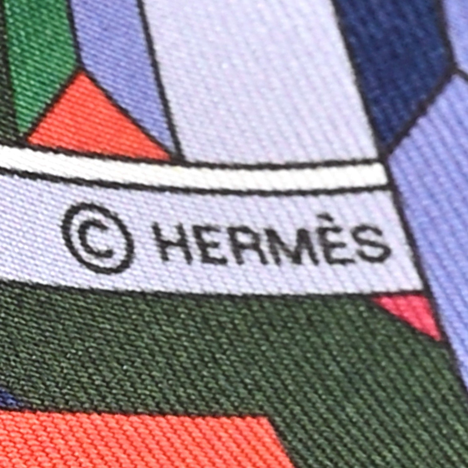 Hermes Silk Zouaves Et Dragons Twilly Parme Vert Orange 3 of 3