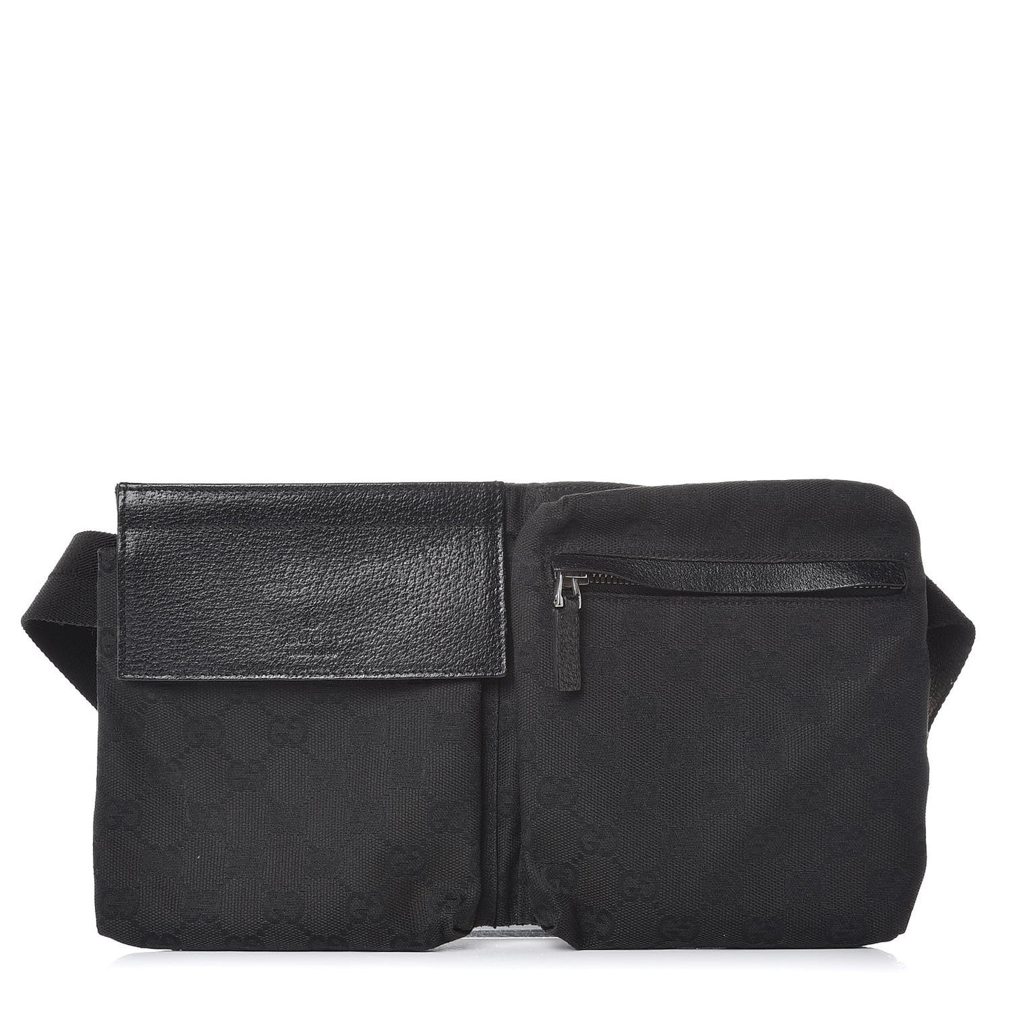 GG Monogram Double Pocket Belt Bag Black