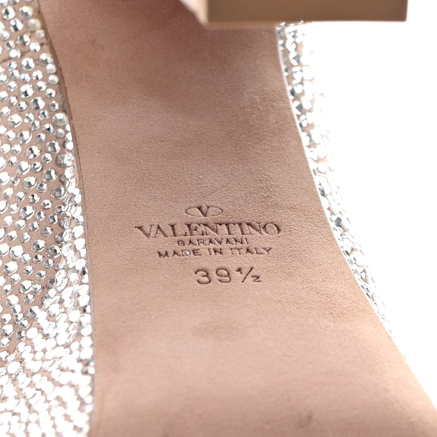 Valentino Garavani Crystal Suede Tan-Go 55/155mm Platform Pumps 39.5 Rose Cannelle 6 of 8