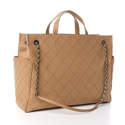 Chanel Calfskin Stitched Large Shopping Tote Beige 3 of 14