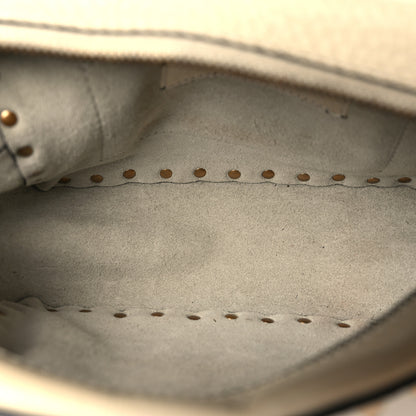 Valentino Garavani Grained Calfskin Turquoise Rockstud Rolling Camera Crossbody Bag Ivory 5 of 9