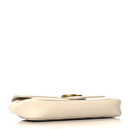 Gucci Calfskin Matelasse Mini GG Marmont Shoulder Bag With Card Holder White Black 5 of 14