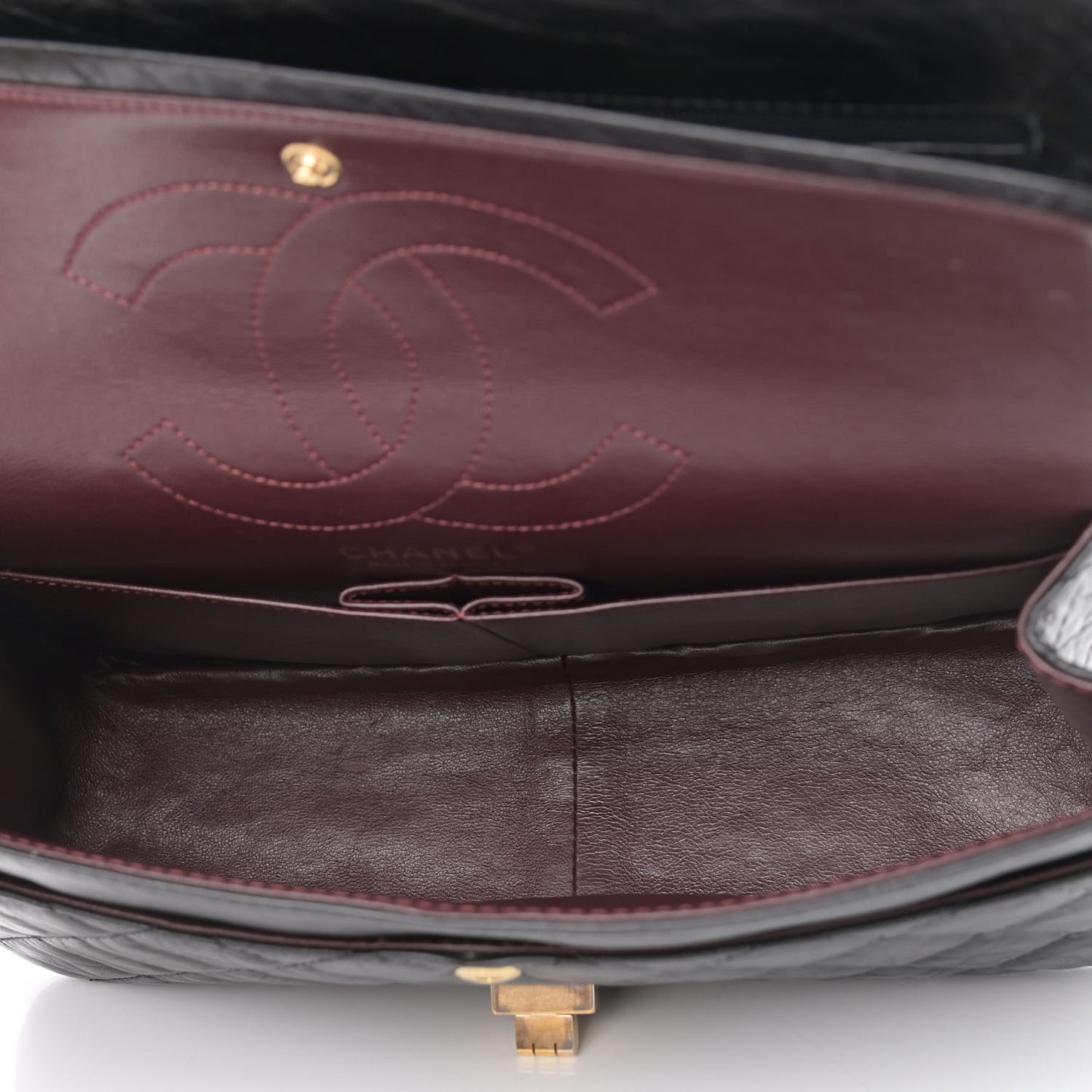 Aged Calfskin Quilted 2.55 Reissue 226 Flap Black