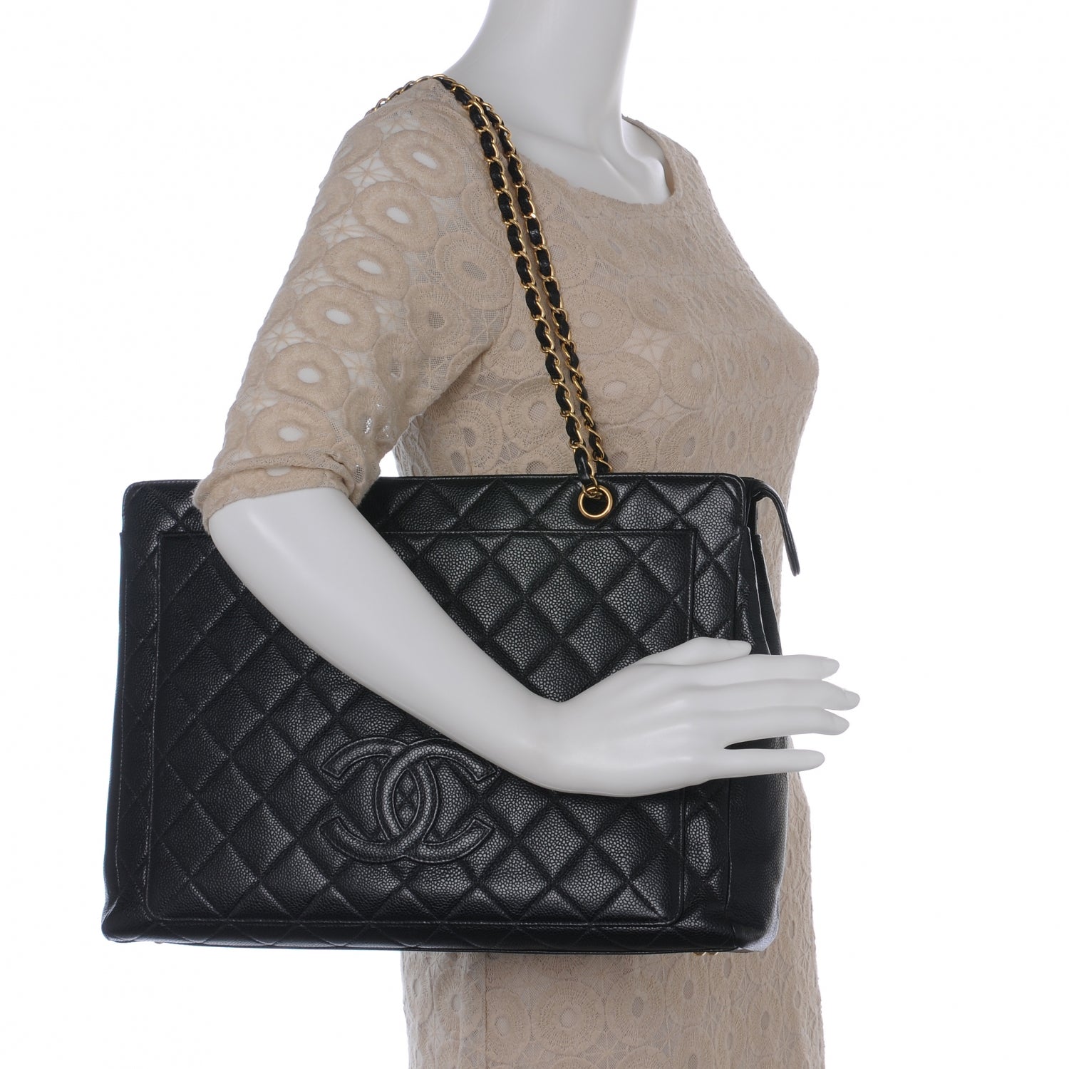 Chanel Caviar Quilted CC Shoulder Bag Black 2 of 9