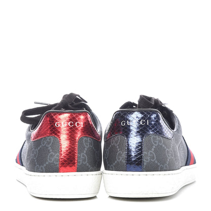 Gucci GG Supreme Monogram Ayers Web Mens New Ace Sneakers 9 Black 5 of 14