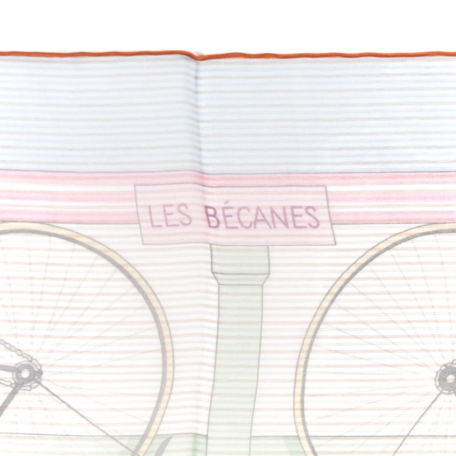 Hermes Silk Mousseline Les Becanes Scarf 70 Ciel Rose Vert Multicolor 4 of 5