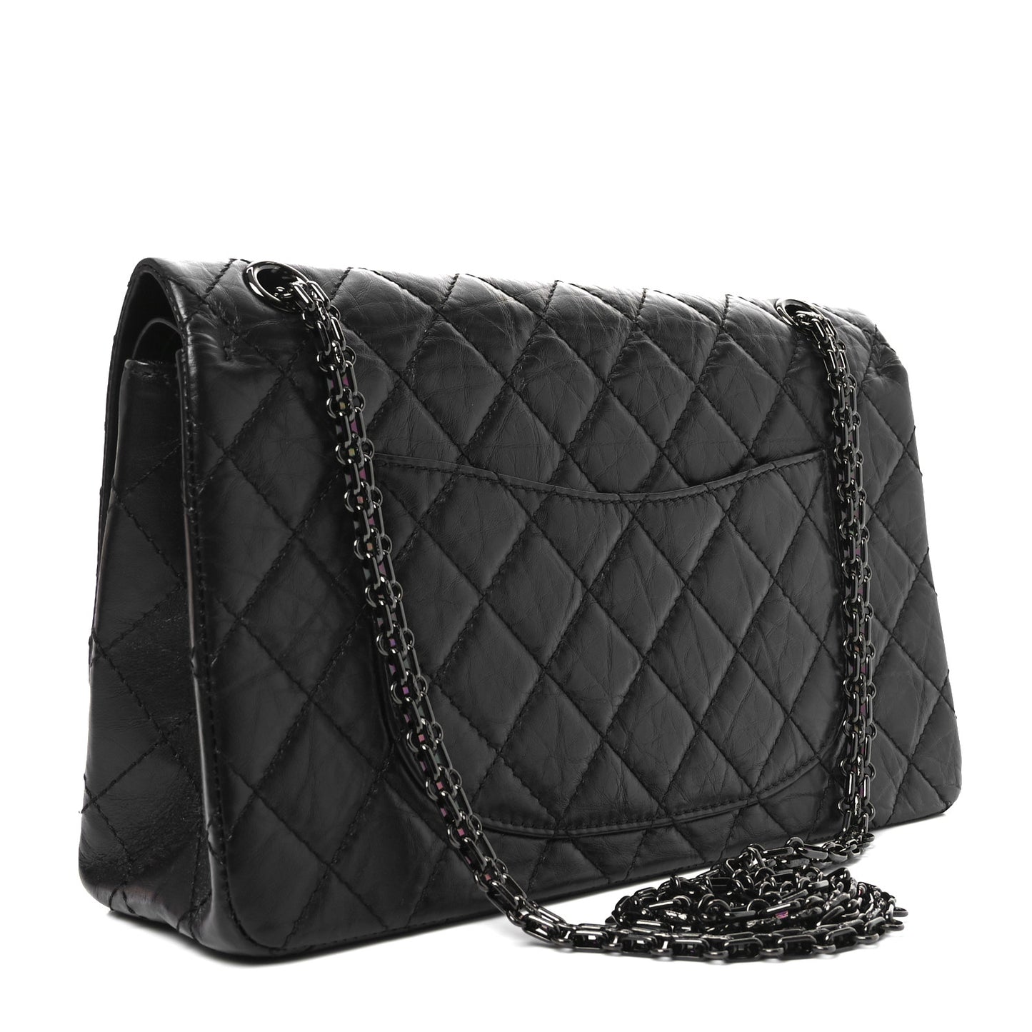 Aged Calfskin Quilted 2.55 Reissue 226 Flap So Black