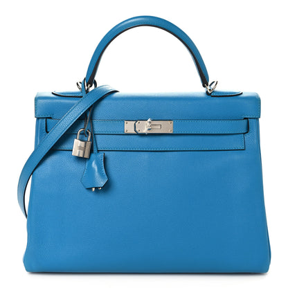 Hermes Togo Kelly Retourne 32 Bleu Zanzibar 1 of 11