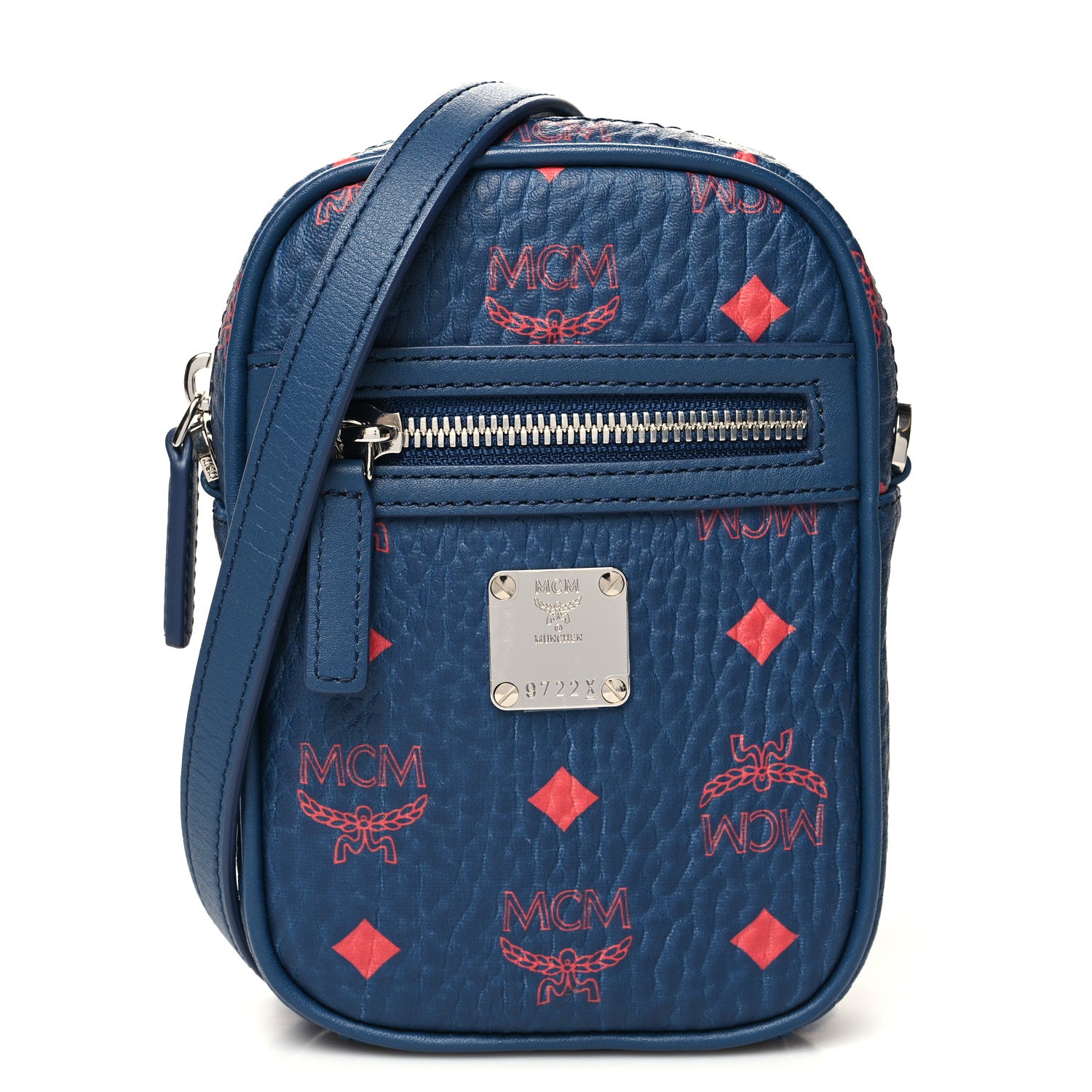 MCM Visetos X-Mini Crossbody Bag Deep Blue Sea 1 of 9