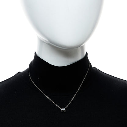 Hermes Lacquered Palladium Mini Pop H Pendant Necklace Black 2 of 6