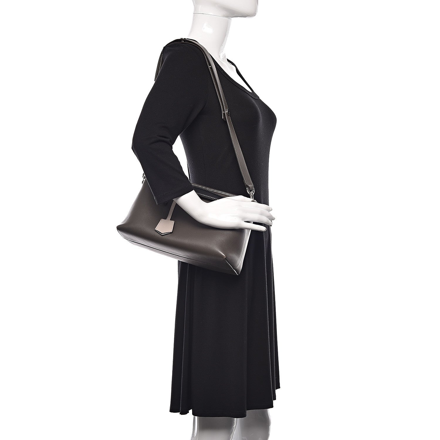 Fendi Vitello Dolce 4 Color Medium By The Way Boston Bag Carbone Grigio Polvere Multicolor 2 of 12