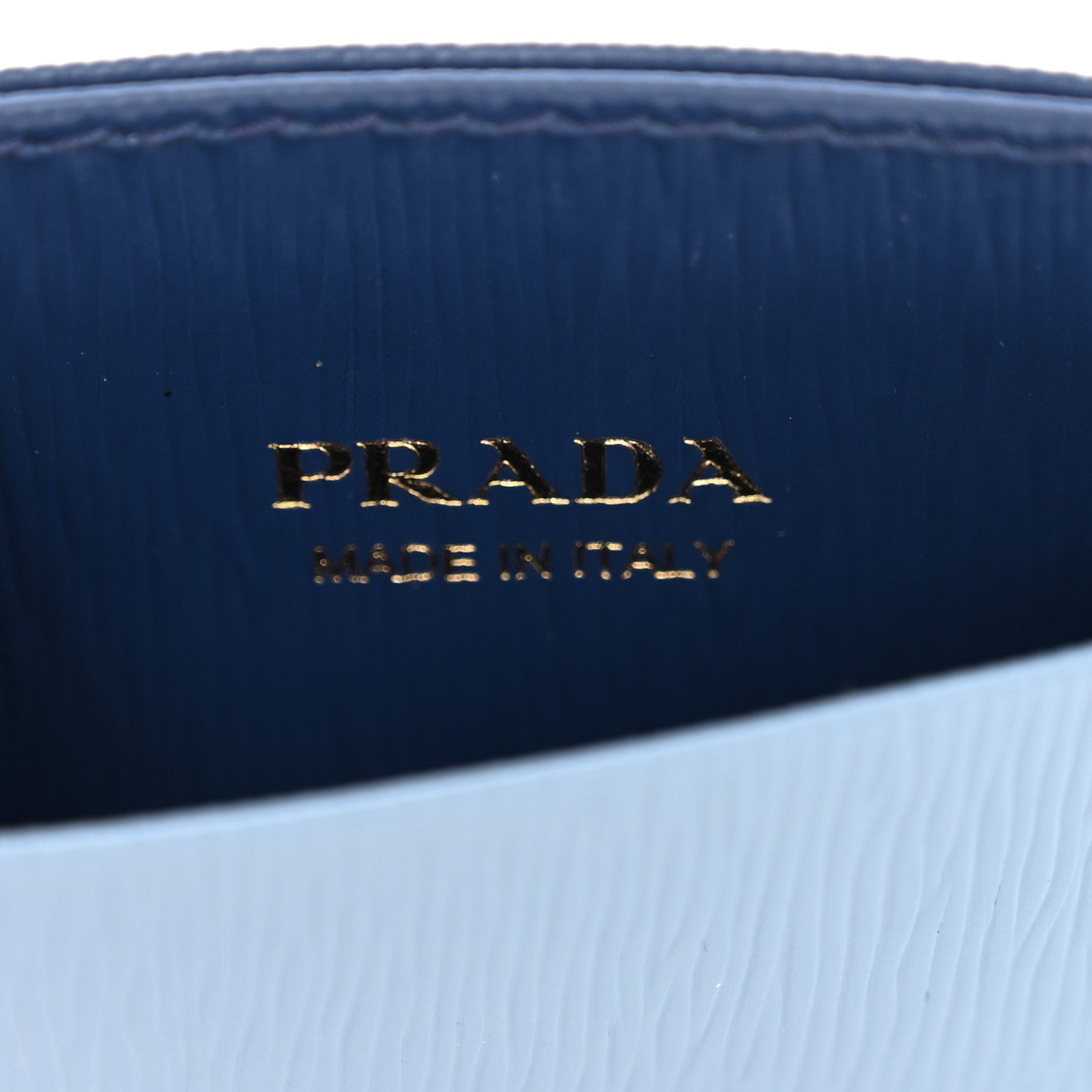 Prada Vitello Move Metal Card Holder Astrale Blue 6 of 7
