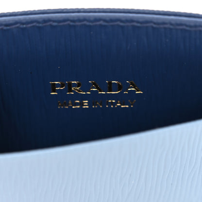 Prada Vitello Move Metal Card Holder Astrale Blue 6 of 7