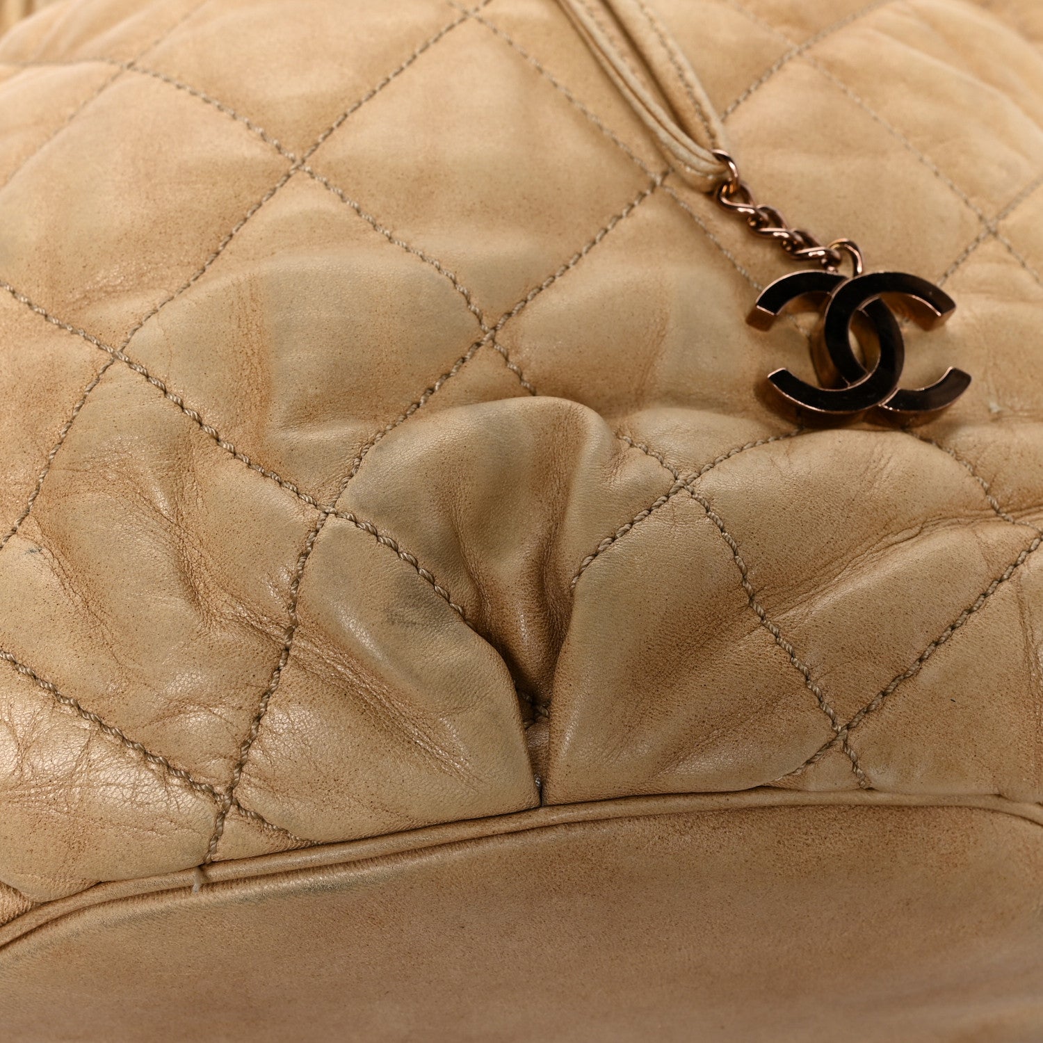 Chanel Lambskin Quilted Cloudy Bundle North South Tote Light Beige 14 of 14