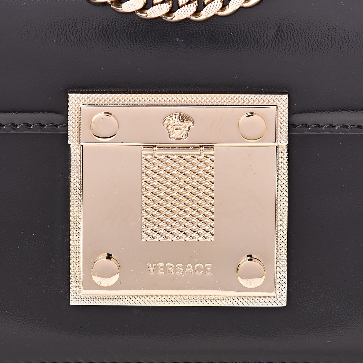 Patent Small Diamante Flap Black