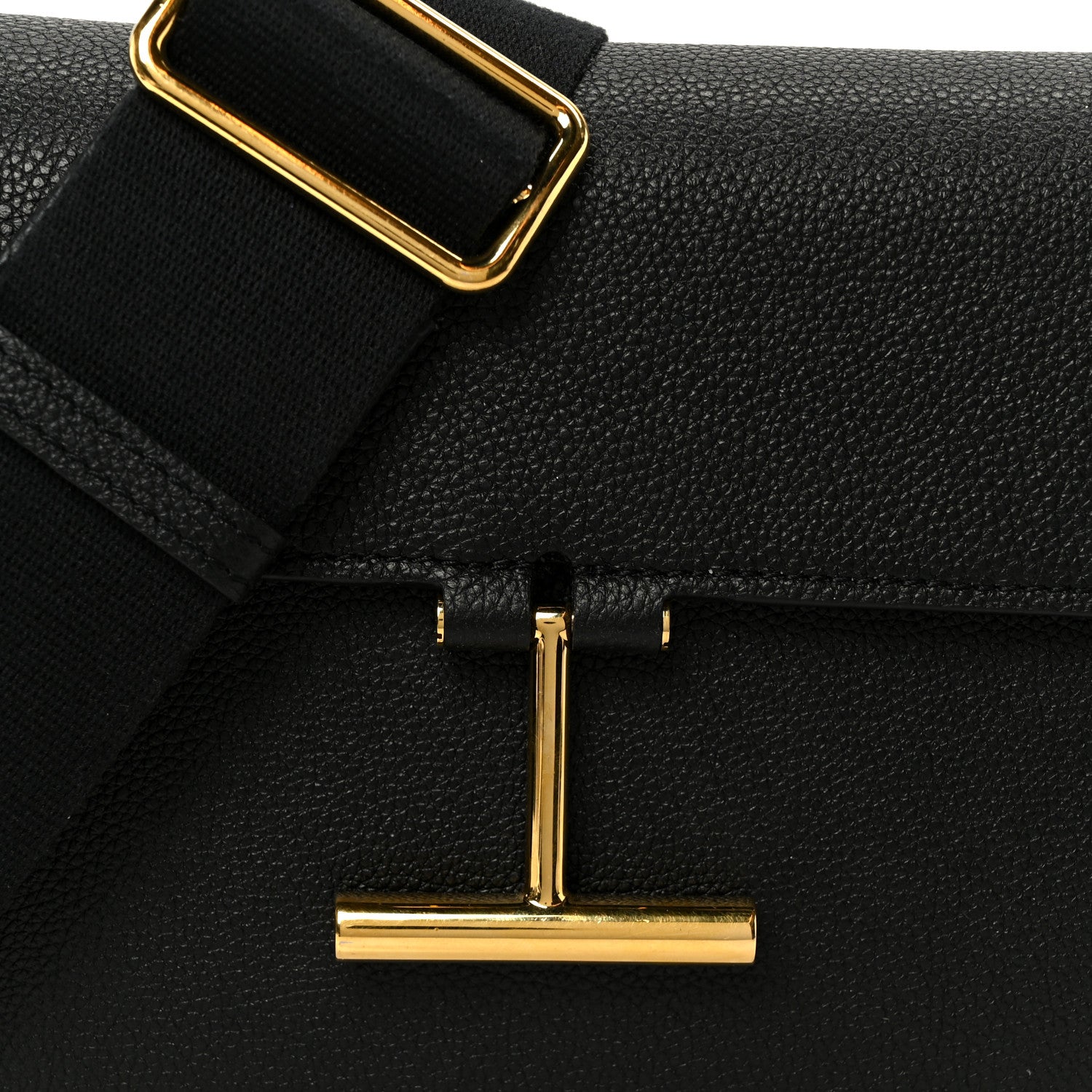 Tom Ford Grained Calfskin Mini T Clasp Tara Crossbody Bag Black 7 of 9