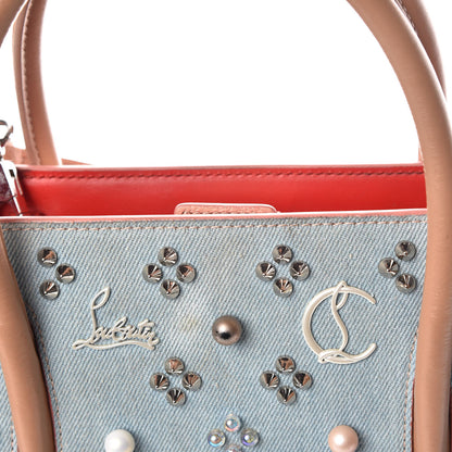 Christian Louboutin Denim Calfskin Patent Pearl Studded Loubinthesky Medium Paloma Blue 12 of 29